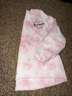 Mighty Fine Pink Tie-Dye 'Je t'aime' Sweatshirt